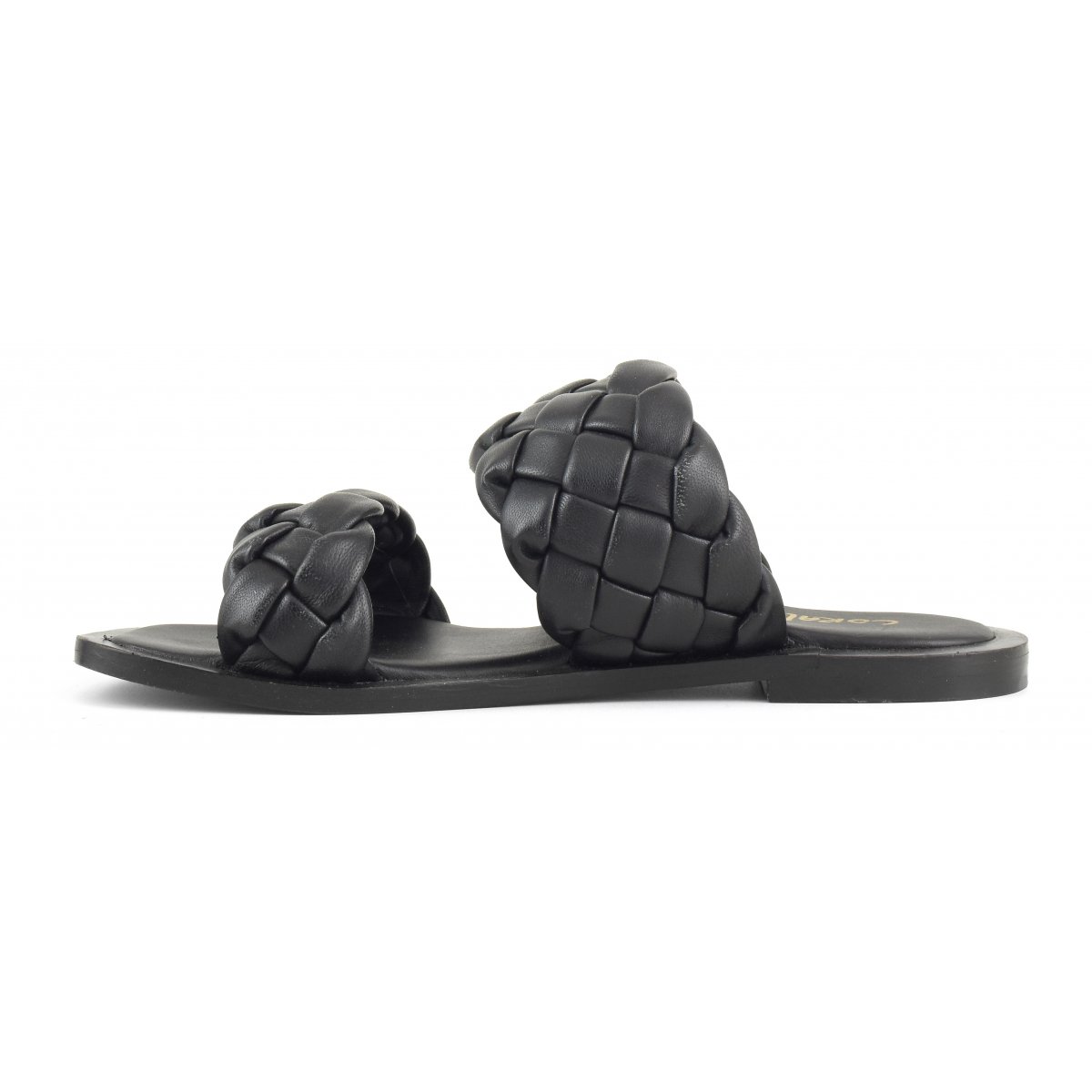 Sandali doppia fascia in pelle intrecciata