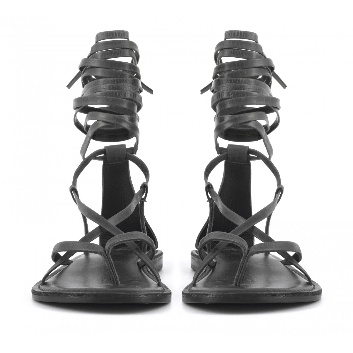 Sandalo lacci lunghi in pelle