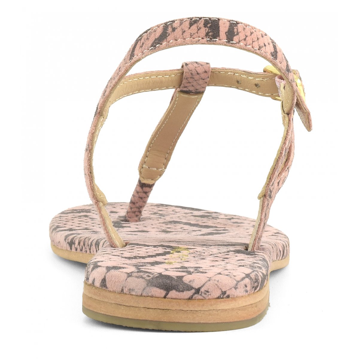 Sandalo infradito in camoscio stampa pitone
