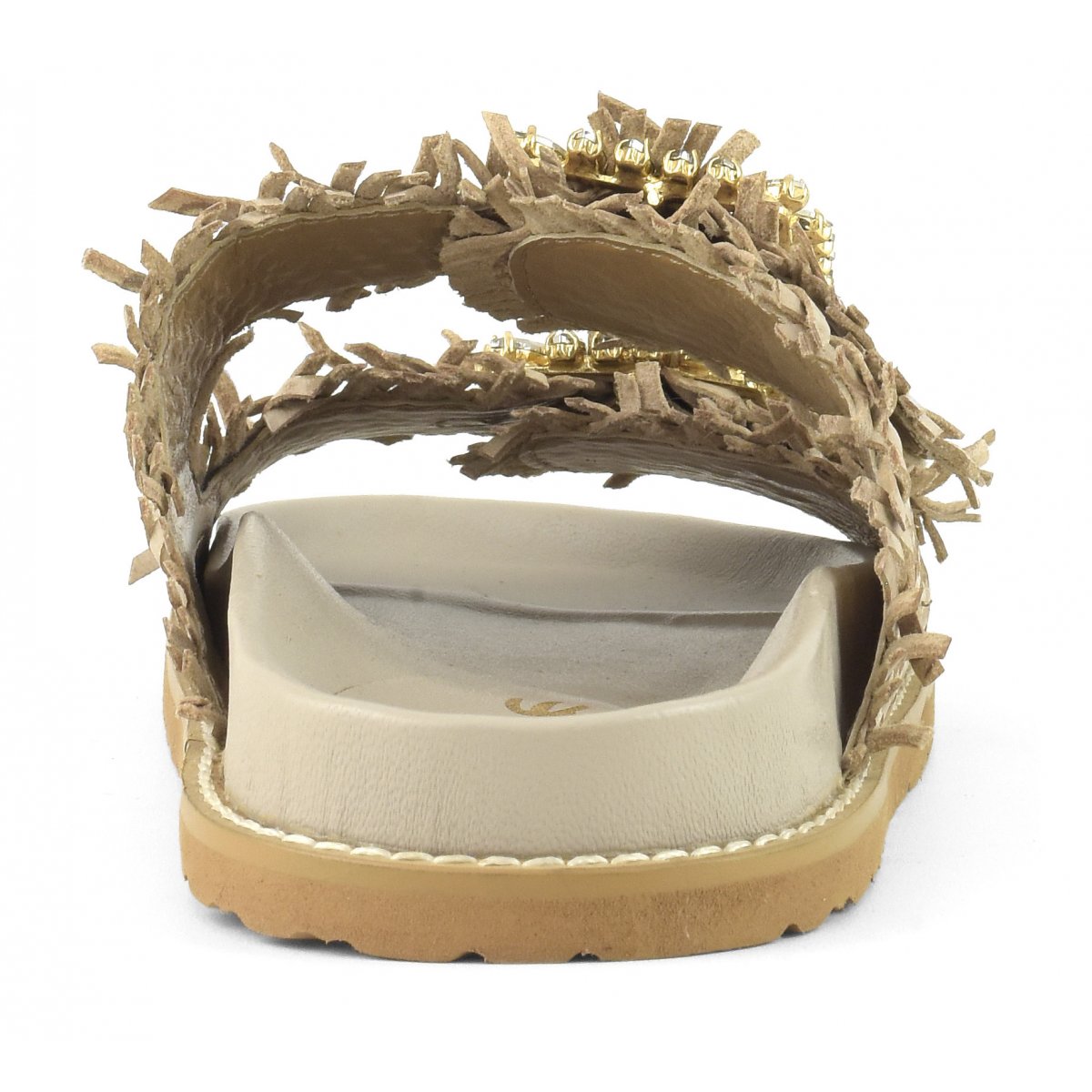 Sandalo gioiello in pelle intrecciata