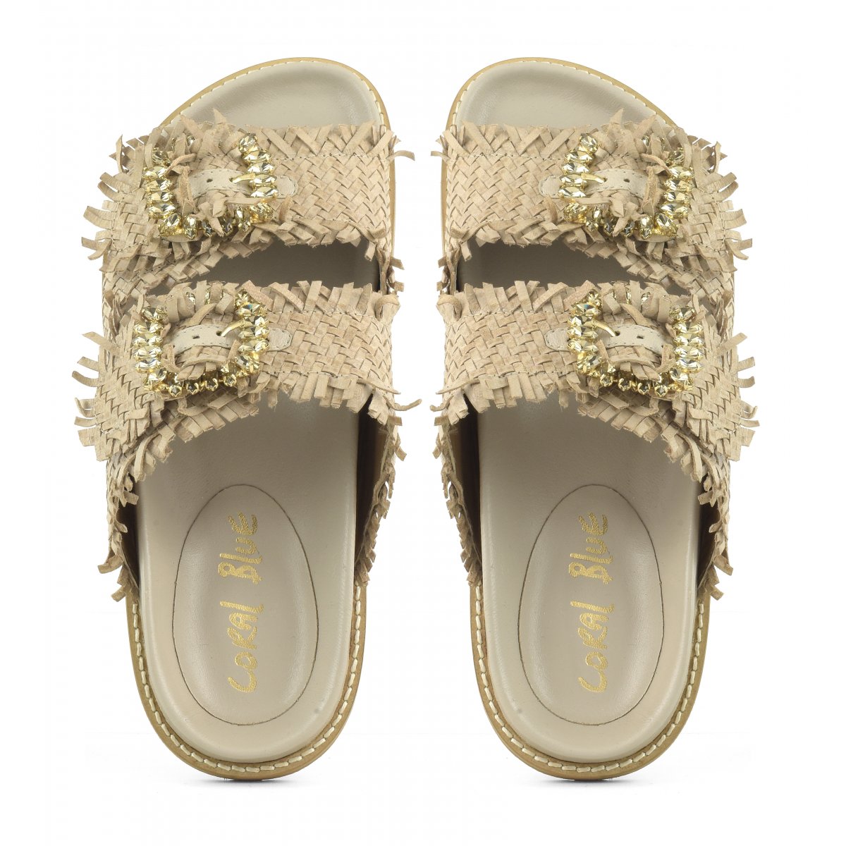 Sandalo gioiello in pelle intrecciata