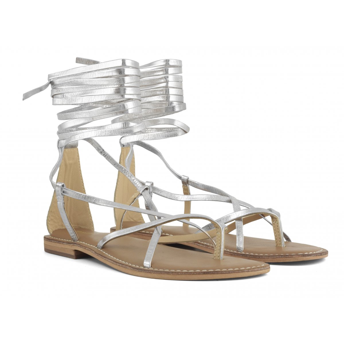 Sandalo lacci lunghi in pelle