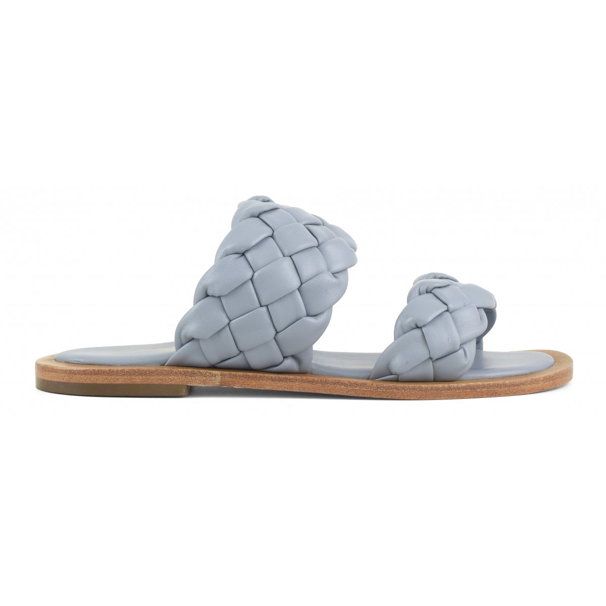 Sandali doppia fascia in pelle intrecciata