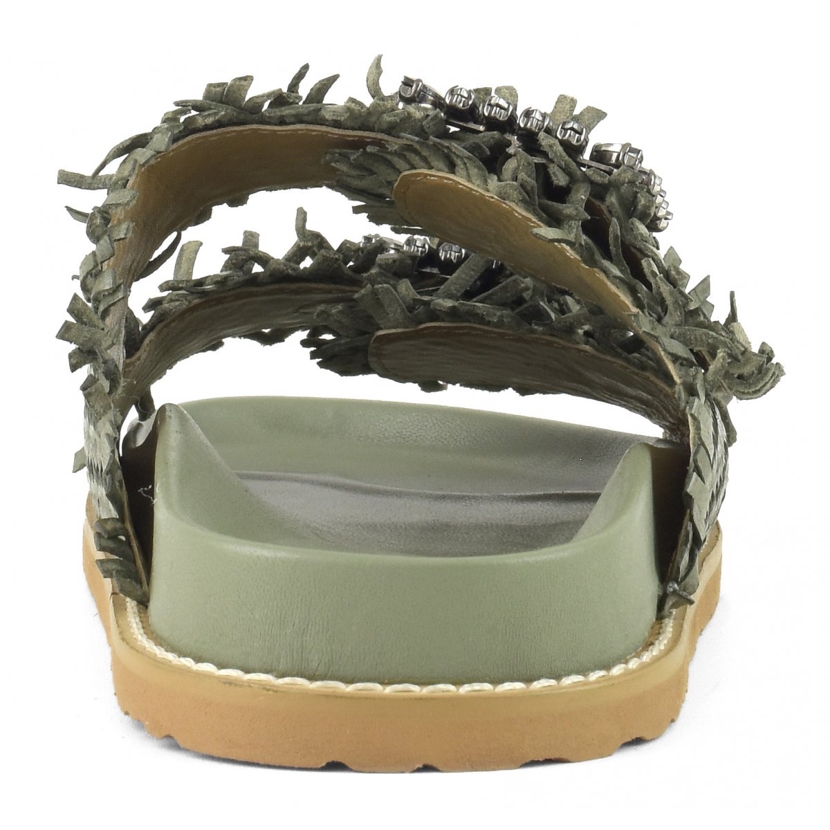 Sandalo gioiello in pelle intrecciata