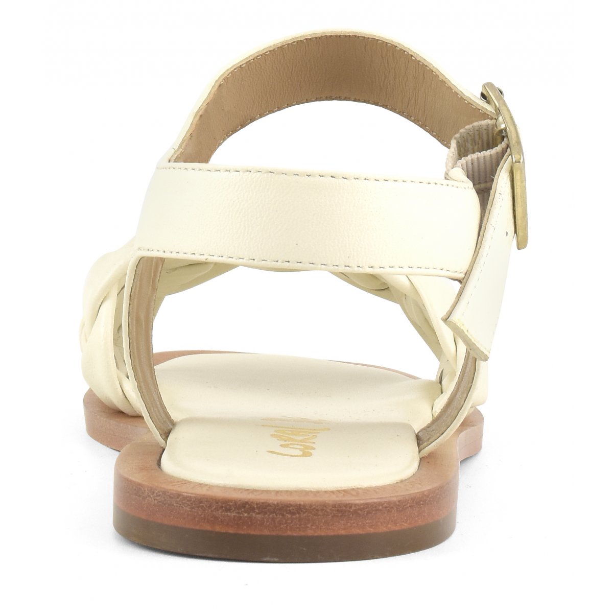 Sandali in pelle intrecciata con cinturino