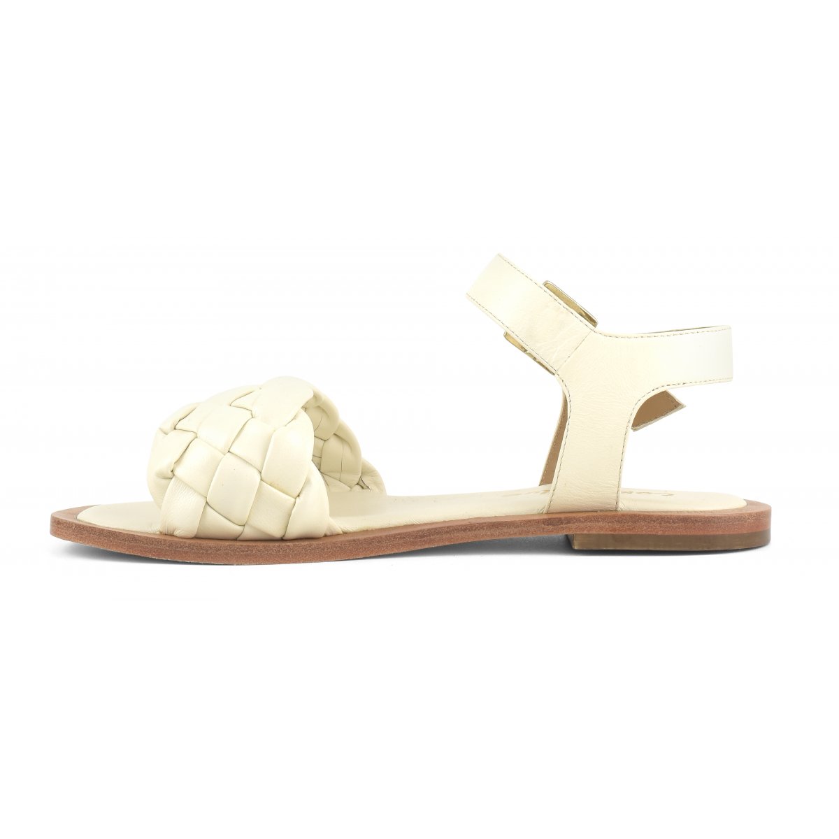 Sandali in pelle intrecciata con cinturino