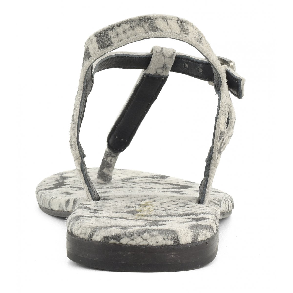 Sandalo infradito in camoscio stampa pitone