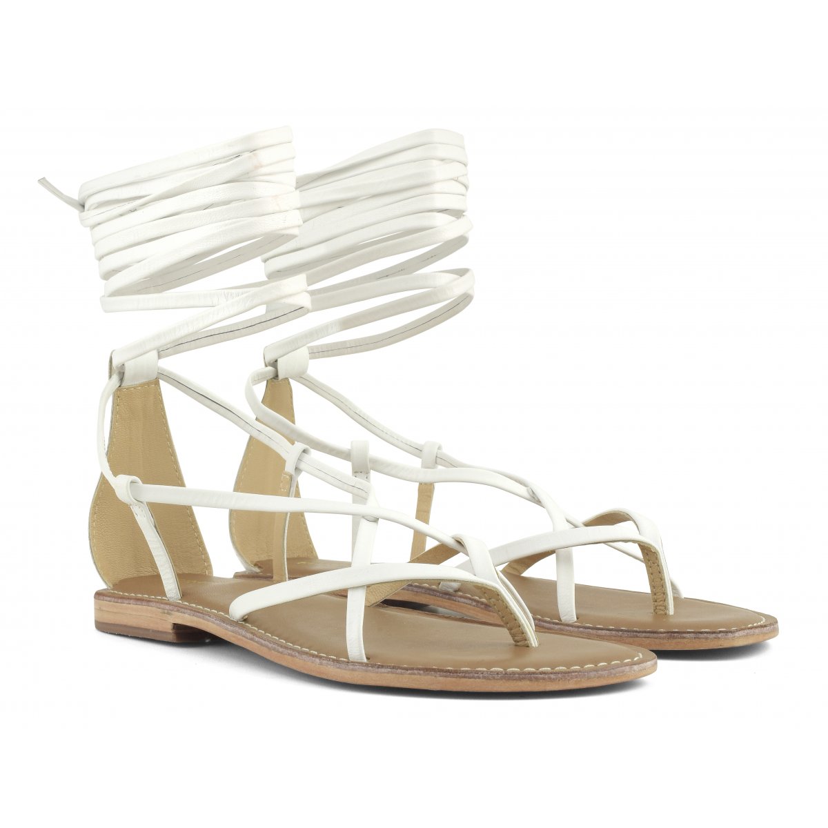 Sandalo lacci lunghi in pelle