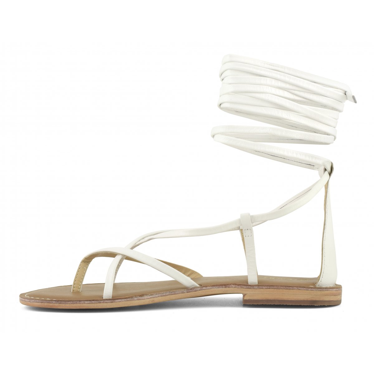 Sandalo lacci lunghi in pelle