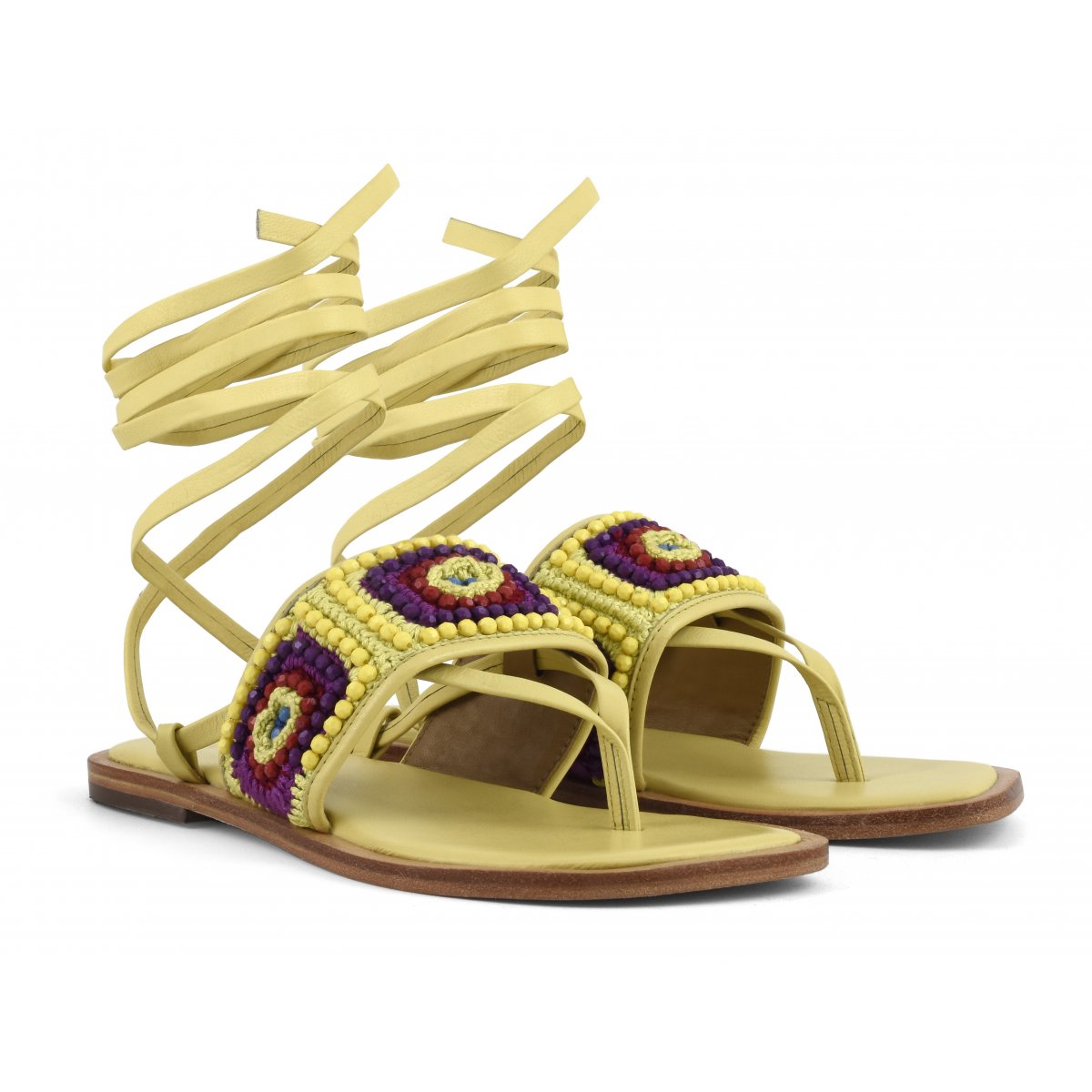 Sandalo infradito ricamo