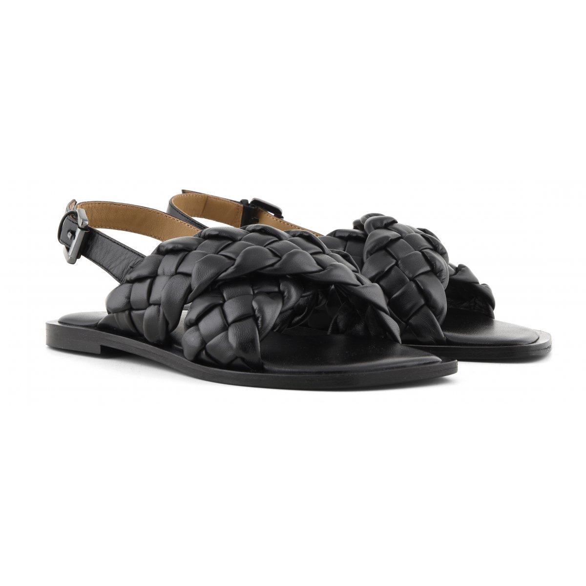 Sandalo in pelle intrecciata