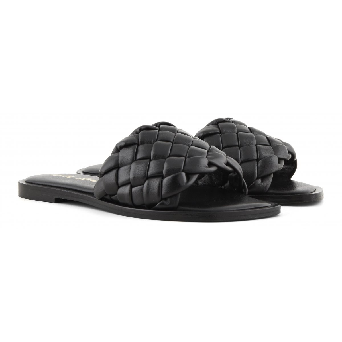 Slide in pelle intrecciata