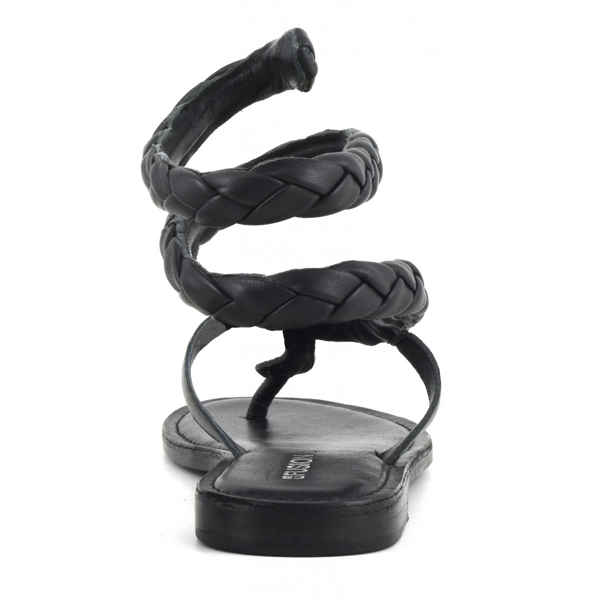 Sandalo wrap up in pelle intrecciata