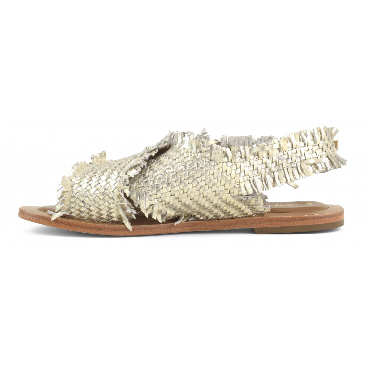 Sandalo in pelle intrecciata