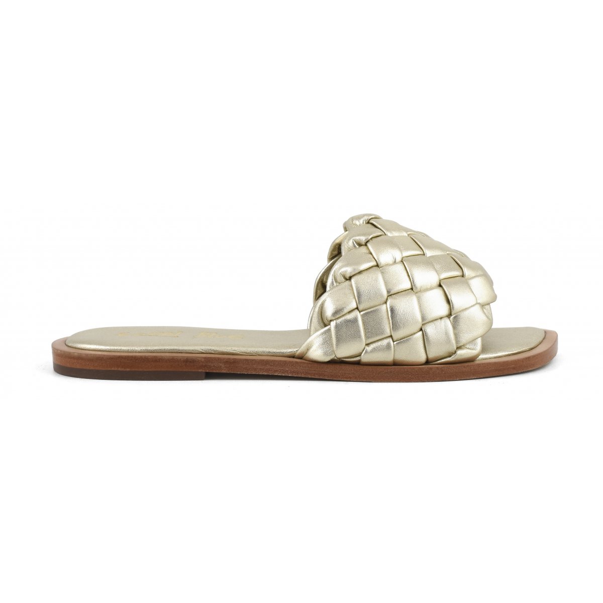 Slide in pelle intrecciata