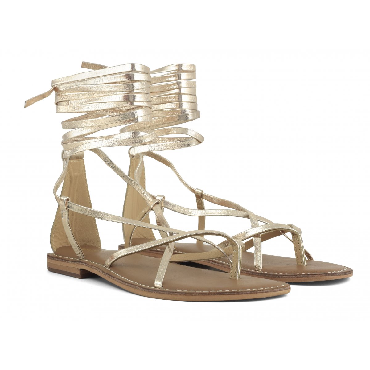 Sandalo lacci lunghi in pelle