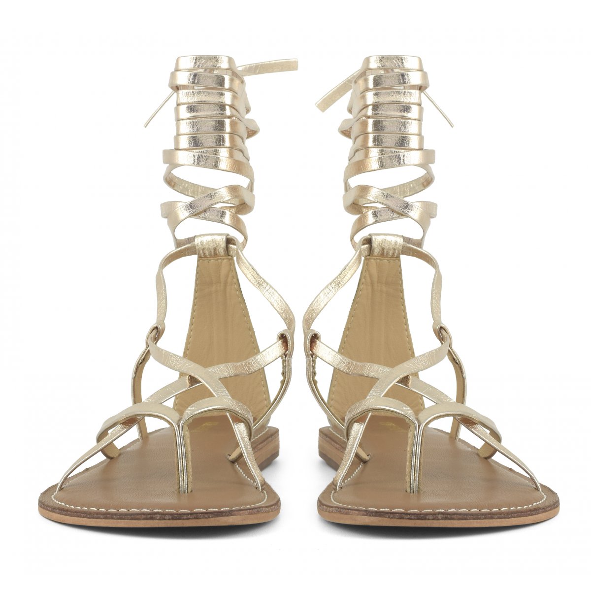 Sandalo lacci lunghi in pelle