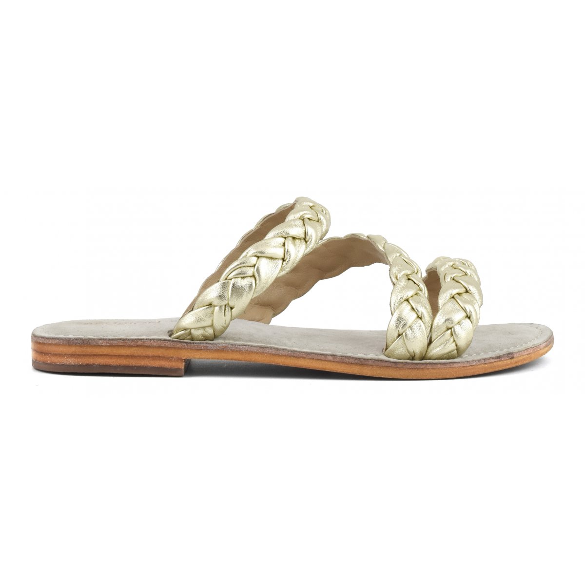 Slide in pelle intrecciata