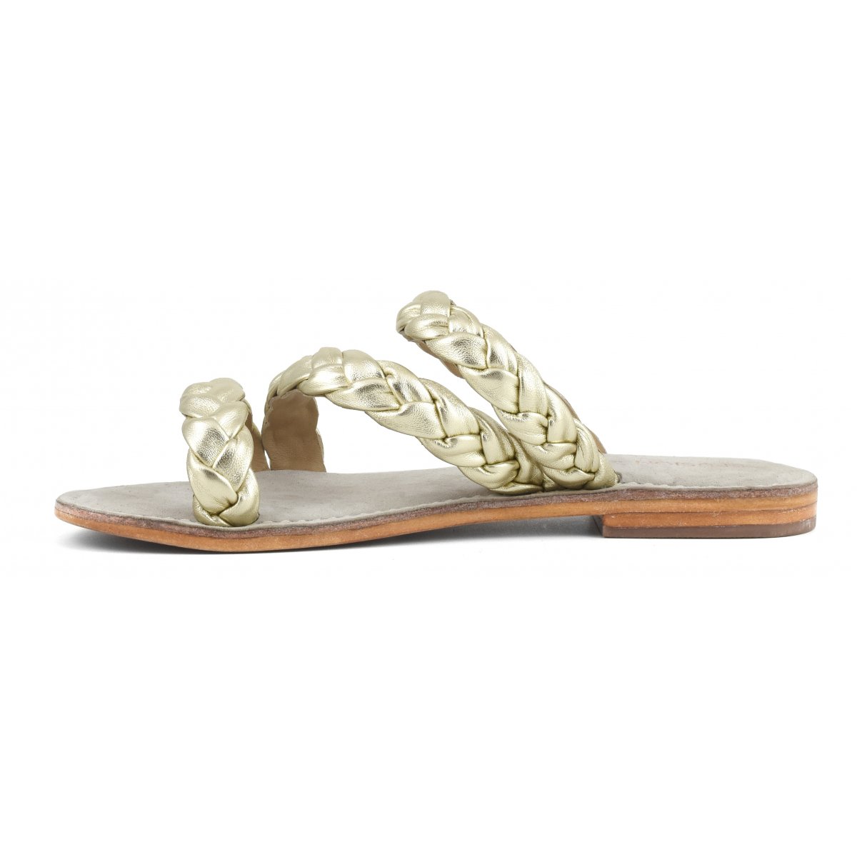 Slide in pelle intrecciata