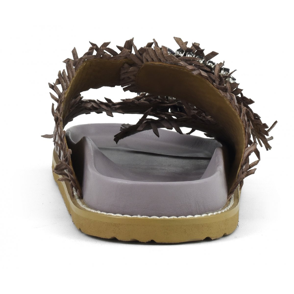 Sandalo gioiello in pelle intrecciata