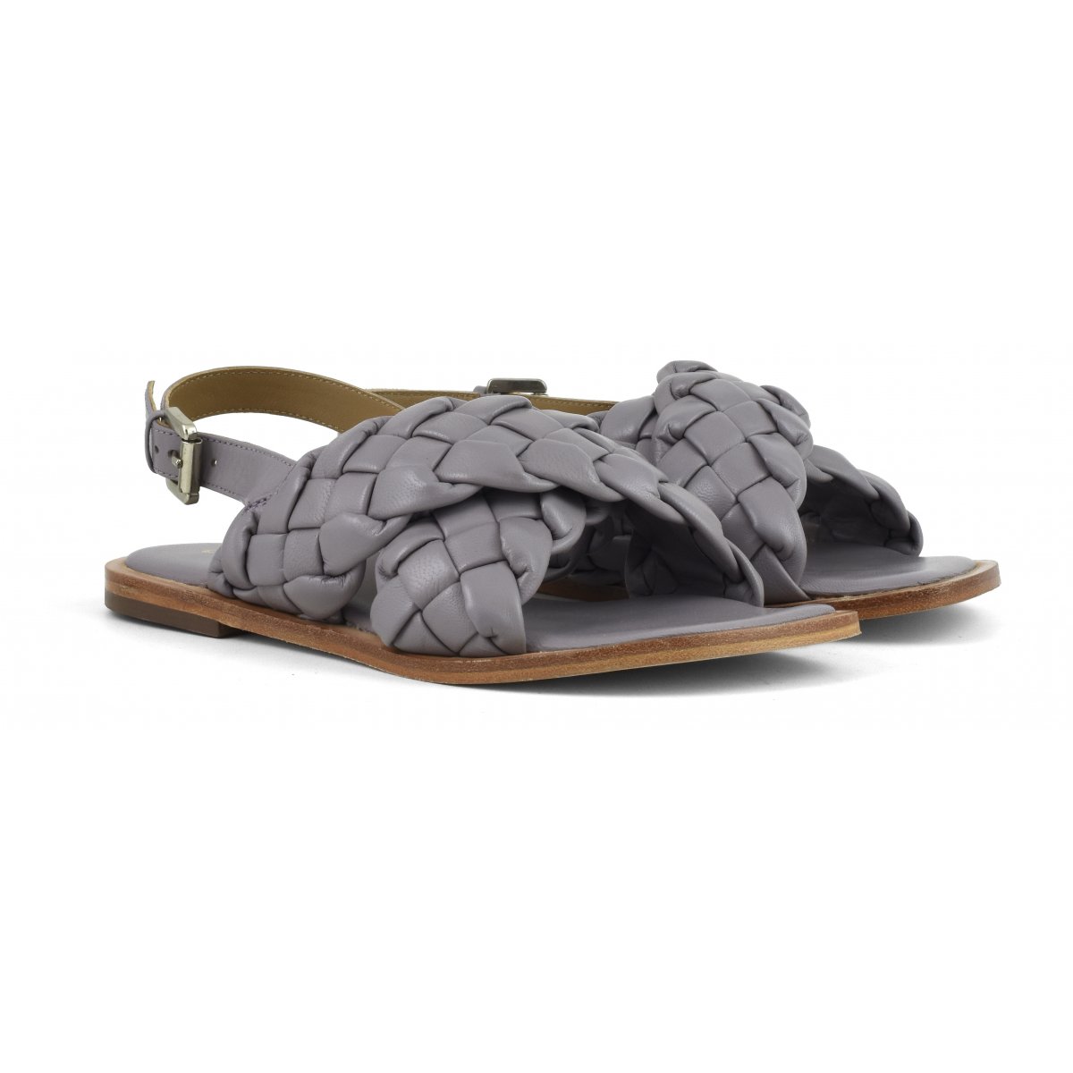 Sandalo in pelle intrecciata