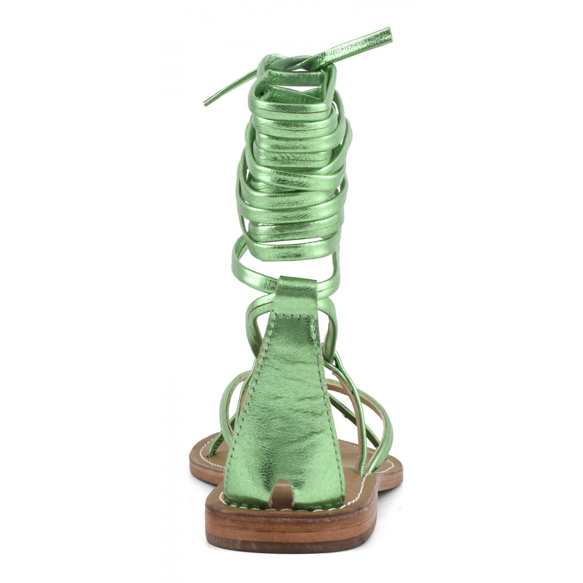 Sandalo lacci lunghi in pelle