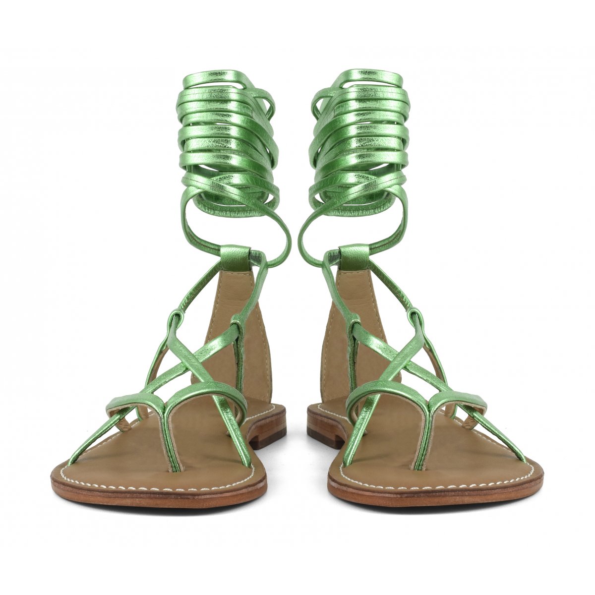 Sandalo lacci lunghi in pelle