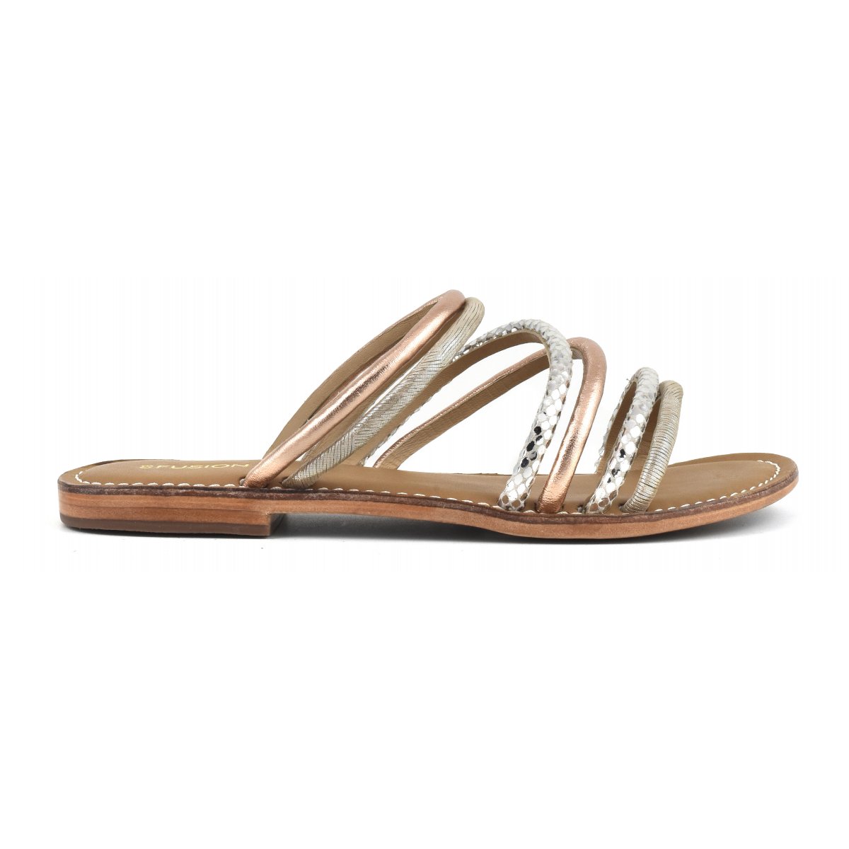 Sandalo con fasce multicolor