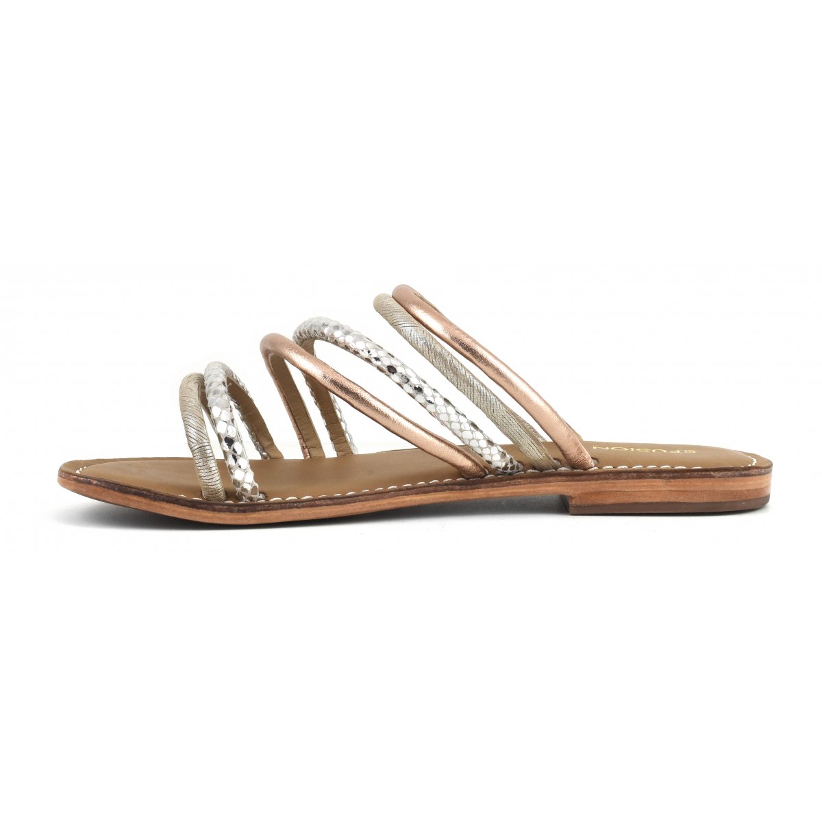 Sandalo con fasce multicolor