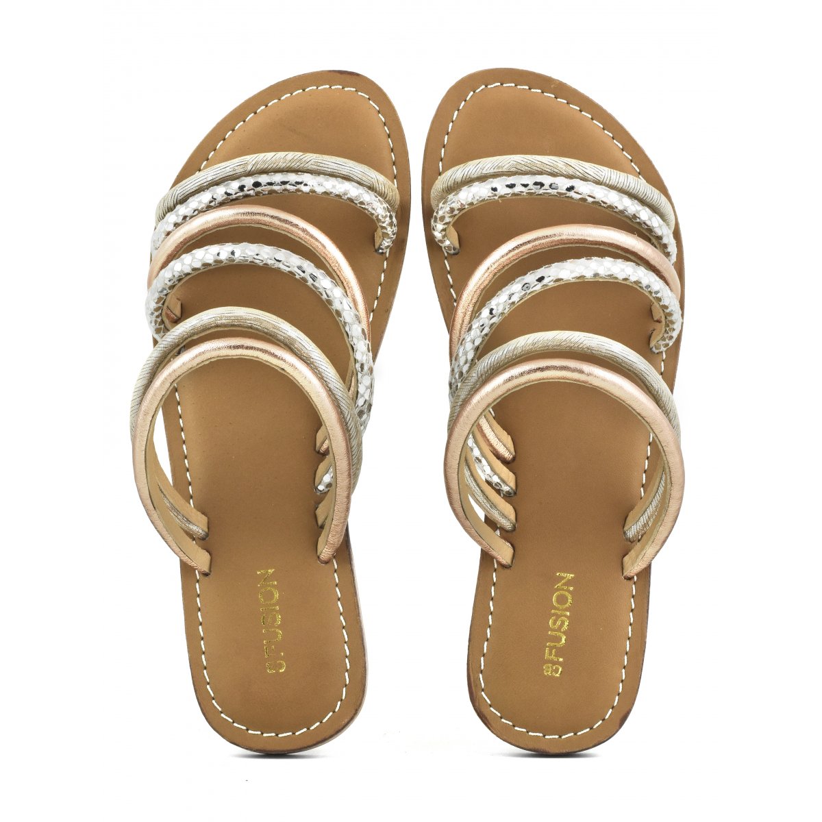 Sandalo con fasce multicolor