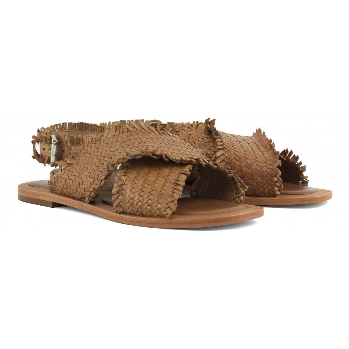 Sandalo in pelle intrecciata