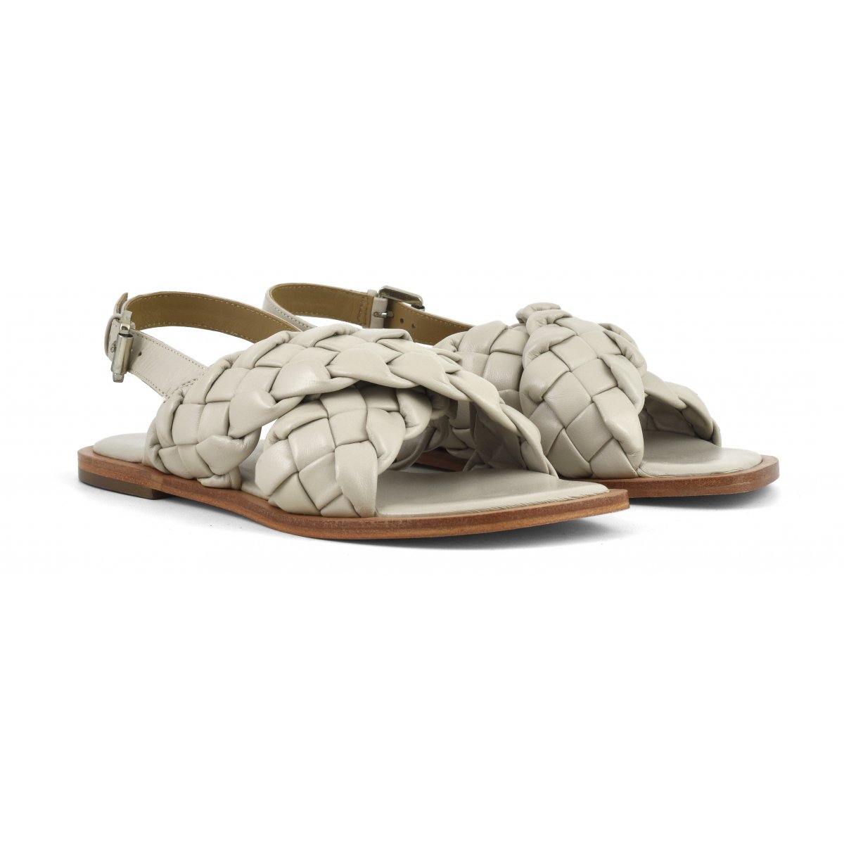 Sandalo in pelle intrecciata