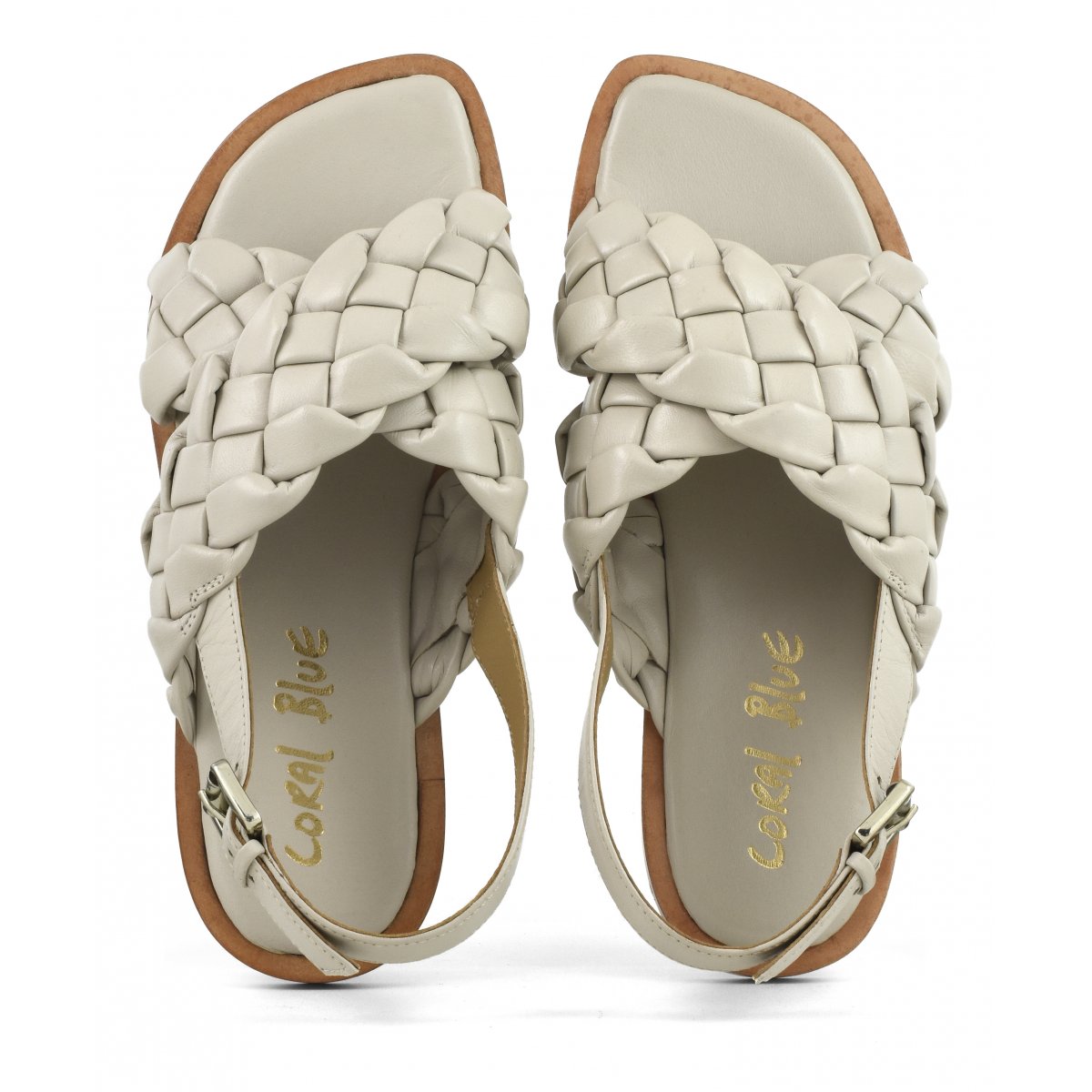 Sandalo in pelle intrecciata