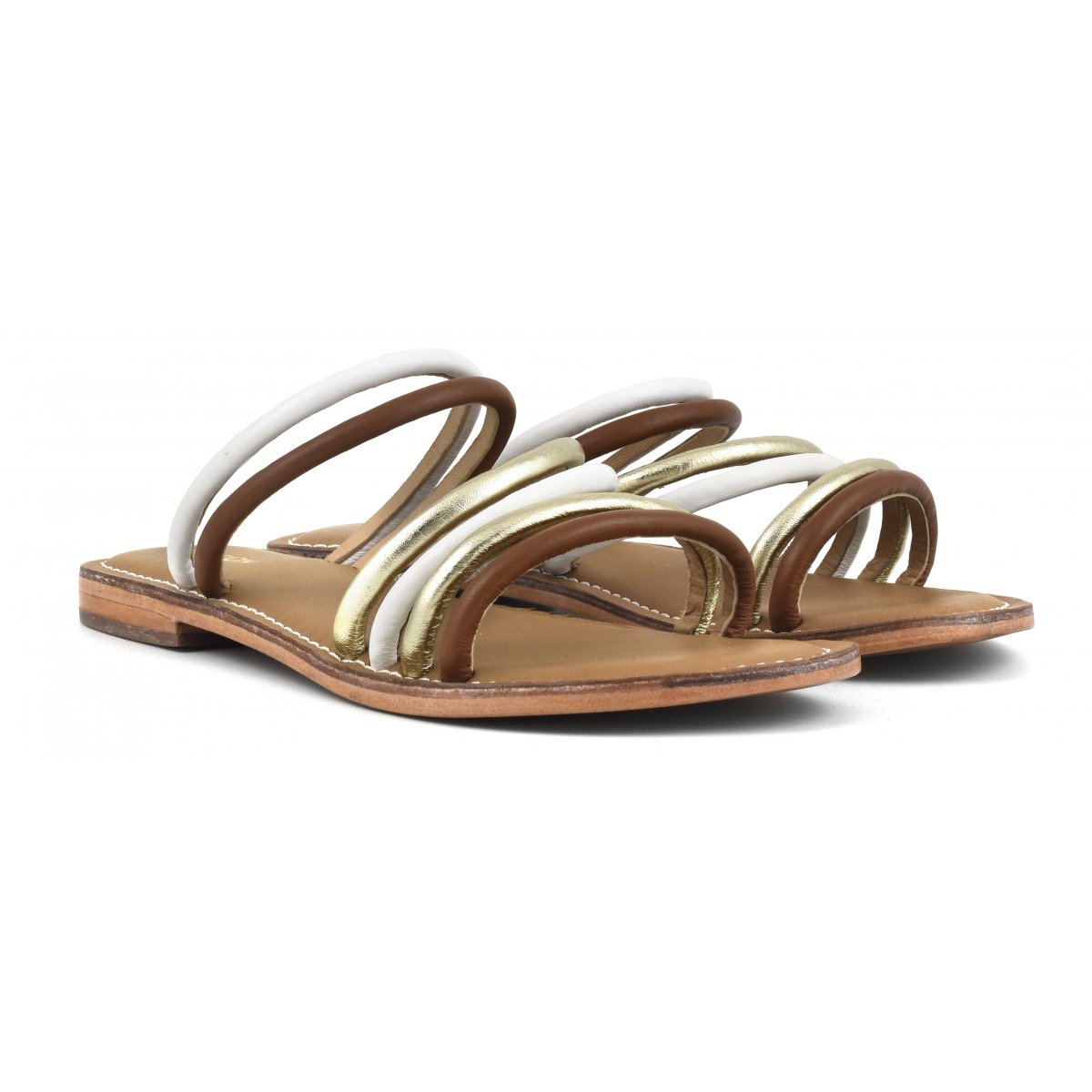 Sandalo con fasce multicolor