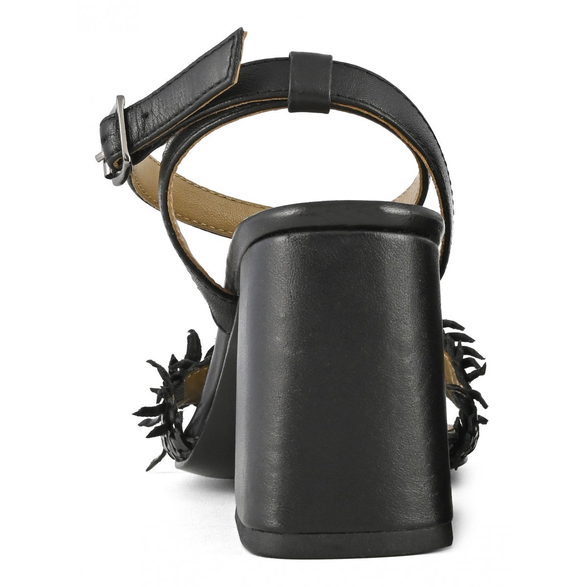 Tacco in pelle intrecciata