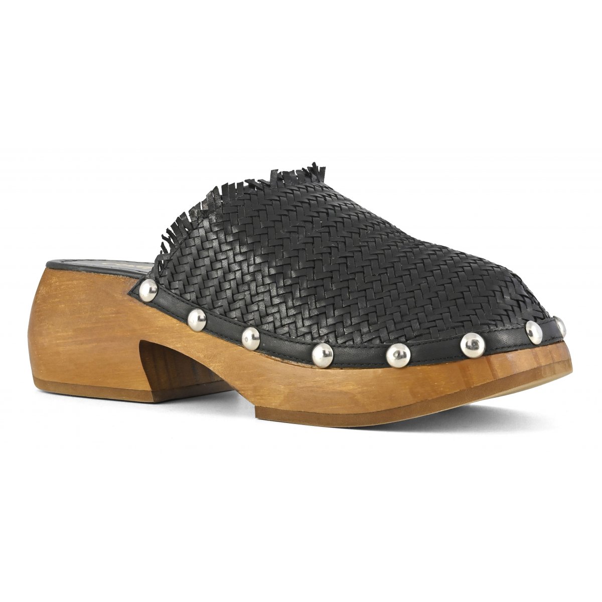 Woven wood clog