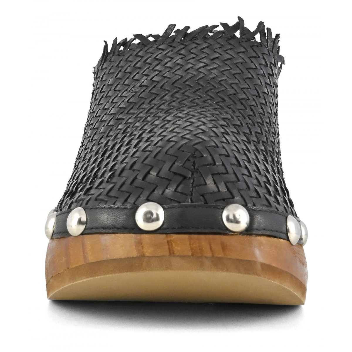 Woven wood clog
