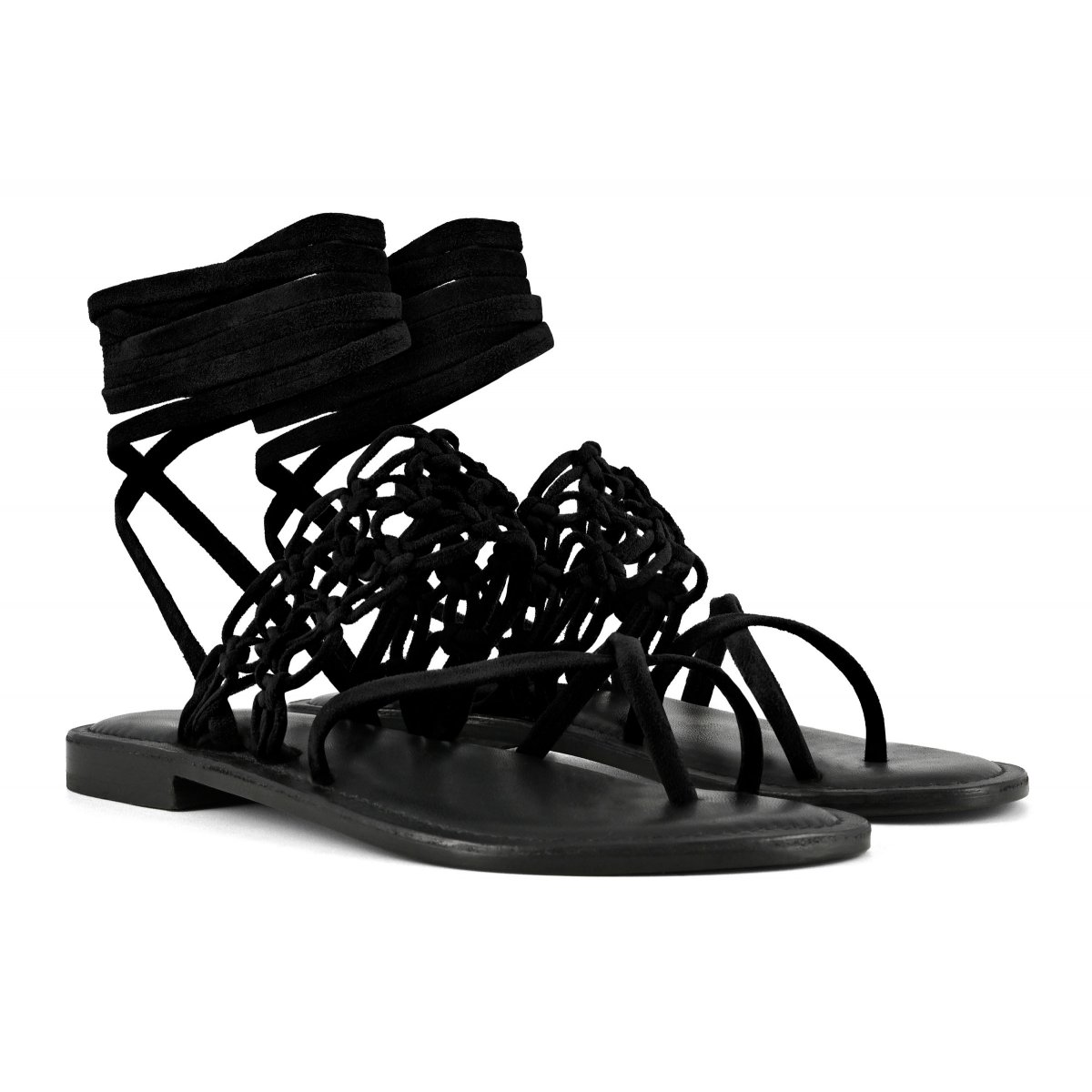 Sandalo schiava infradito nodi in pelle