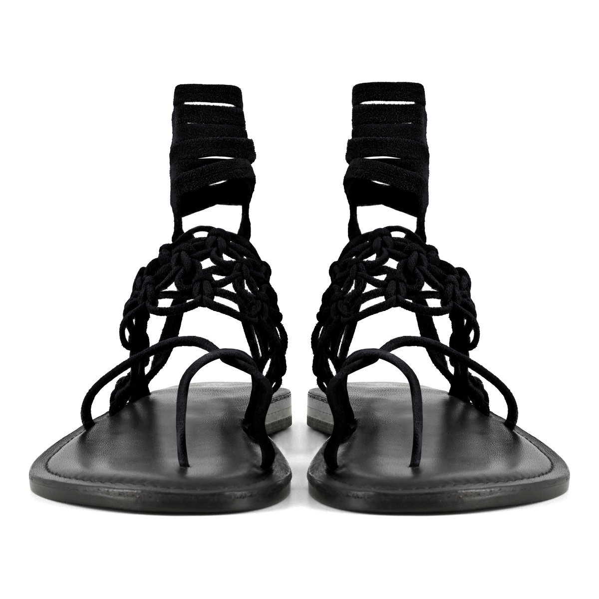 Sandalo schiava infradito nodi in pelle