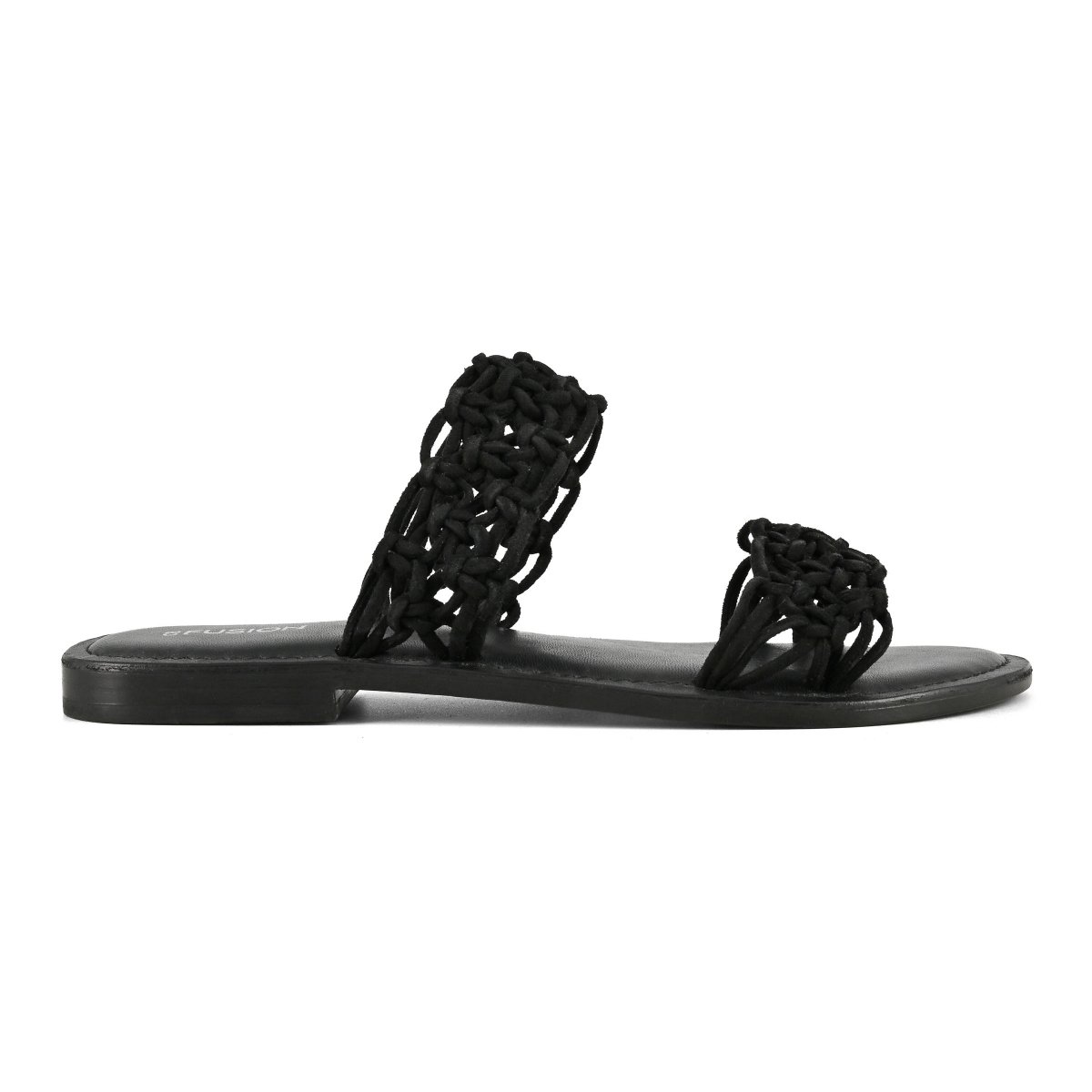 Sandalo doppia fascia con nodi in suede