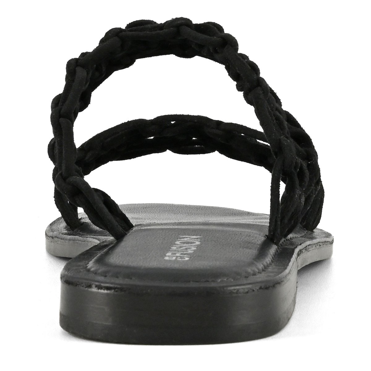 Sandalo doppia fascia con nodi in suede