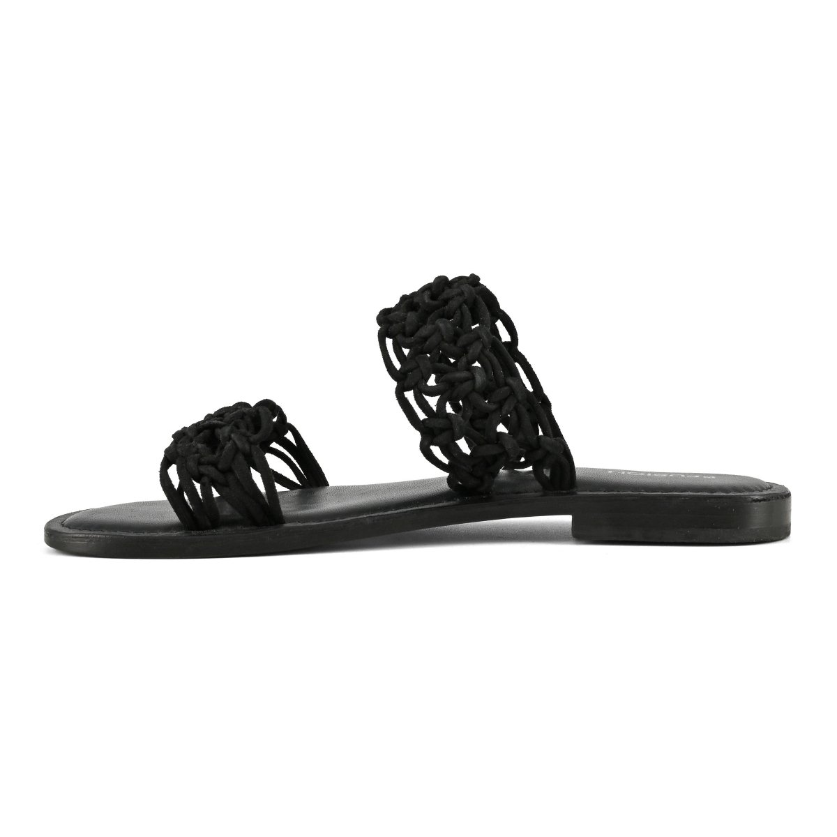 Sandalo doppia fascia con nodi in suede
