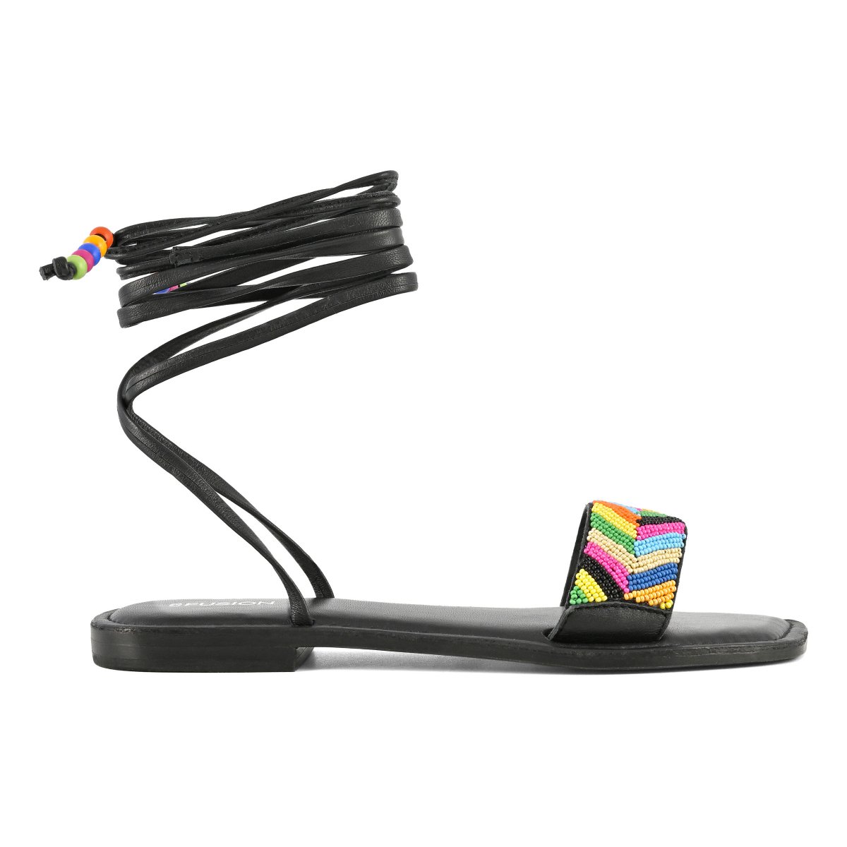 Sandalo schiava ricamo perline