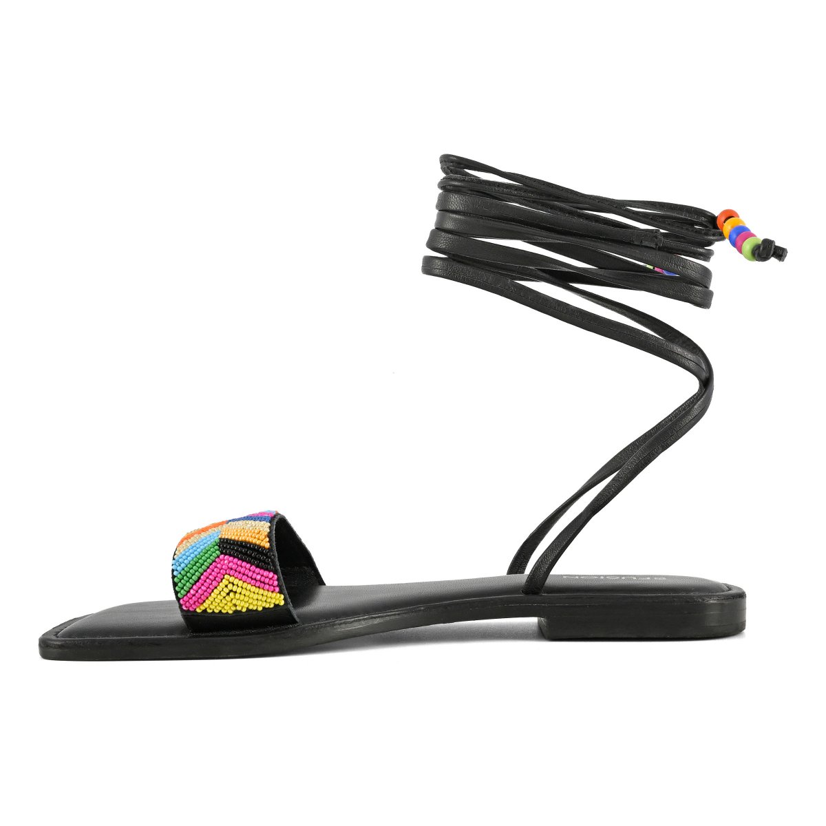 Sandalo schiava ricamo perline