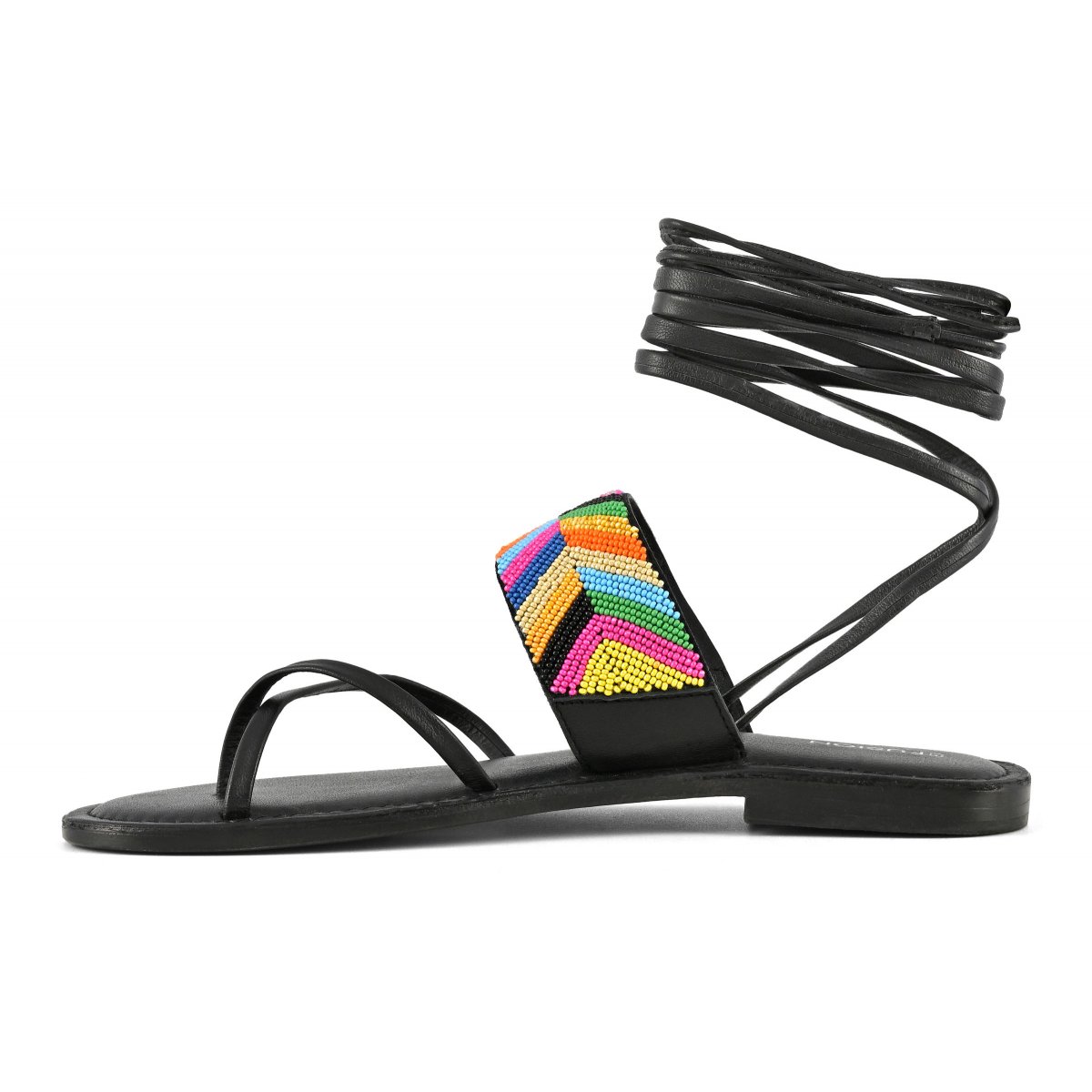 Sandalo schiava infradido ricamo perline