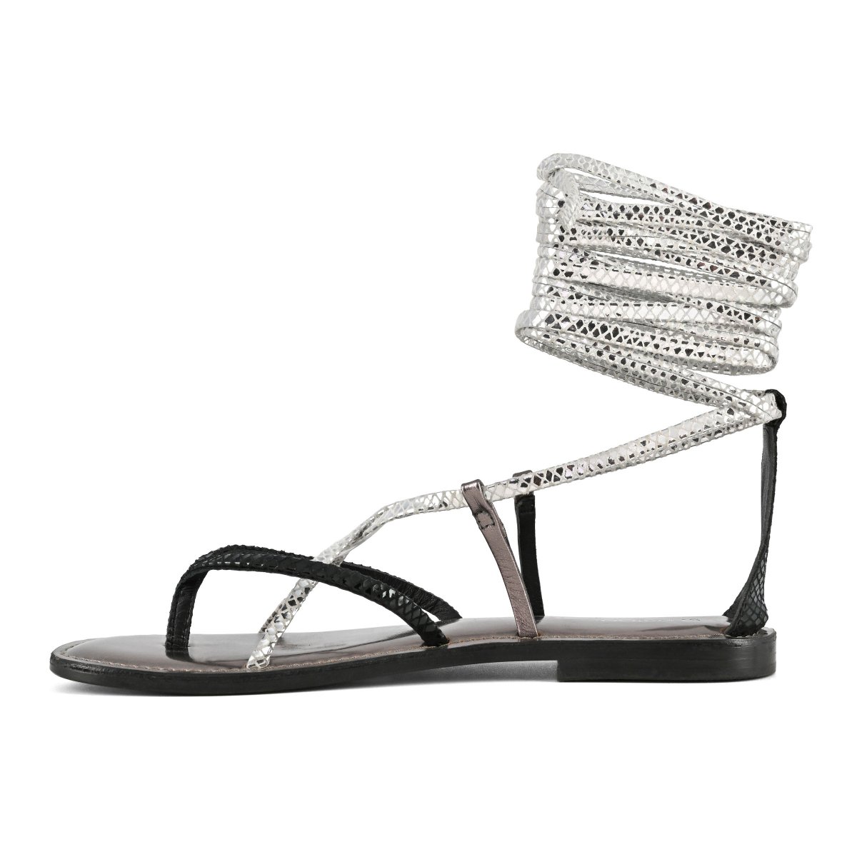Sandalo schiava infradito in pelle multicolor