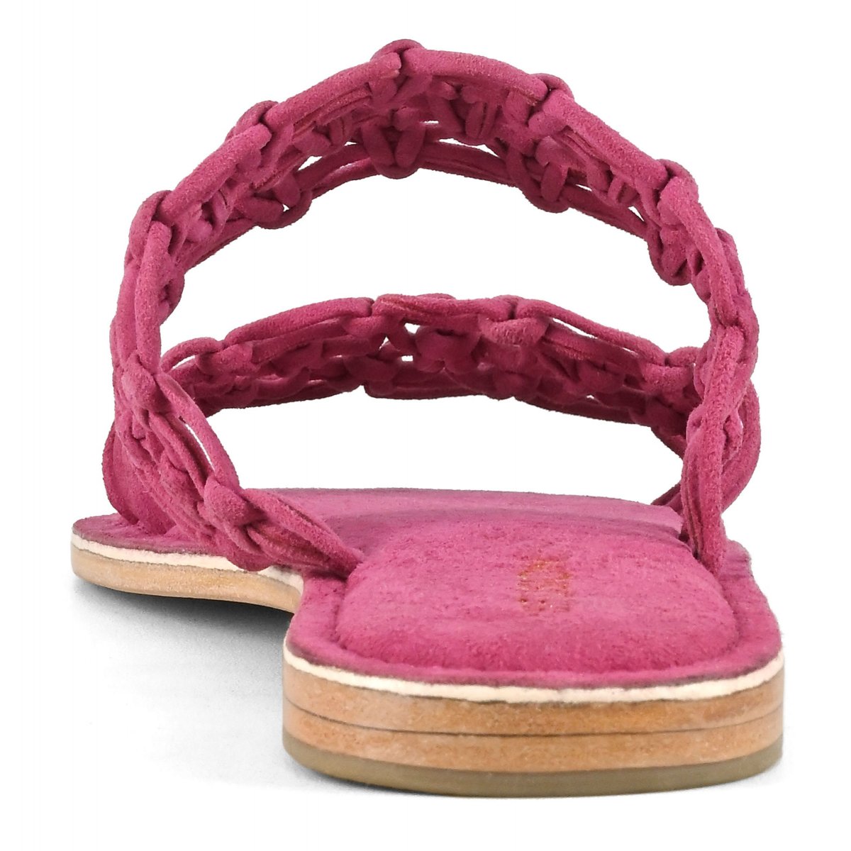 Sandalo doppia fascia con nodi in suede