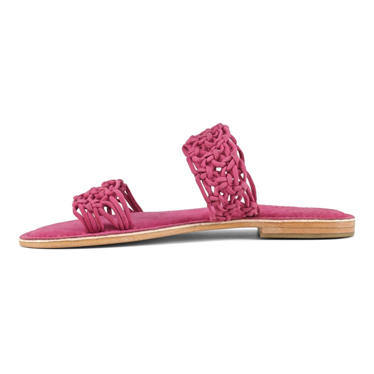 Sandalo doppia fascia con nodi in suede