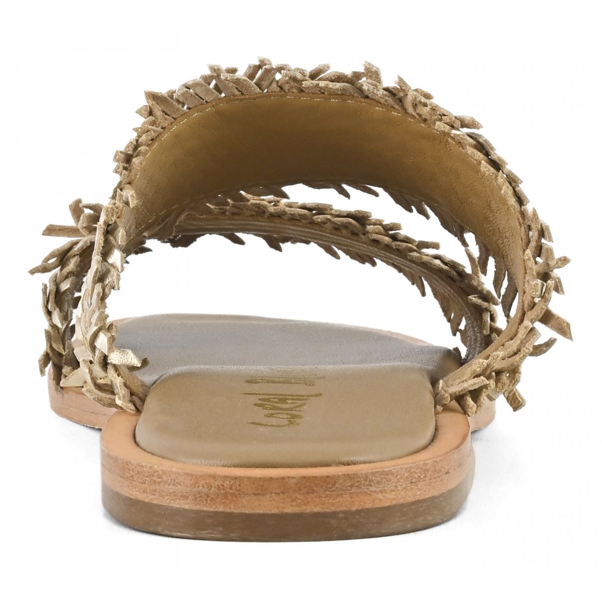 Sandalo doppia fascia in pelle intrecciata