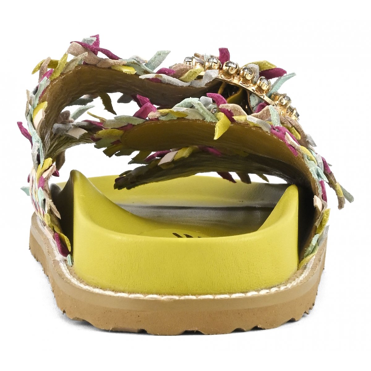 Sandalo gioiello in pelle intrecciata